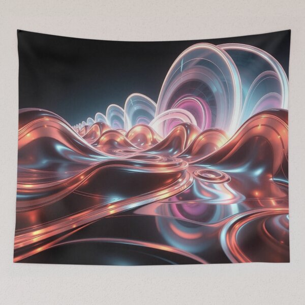 Item preview, NeoLume Drift – Futuristic Liquid Wave in Neon Chrome and Glowing Light designed and sold by Harmonic_Layers.