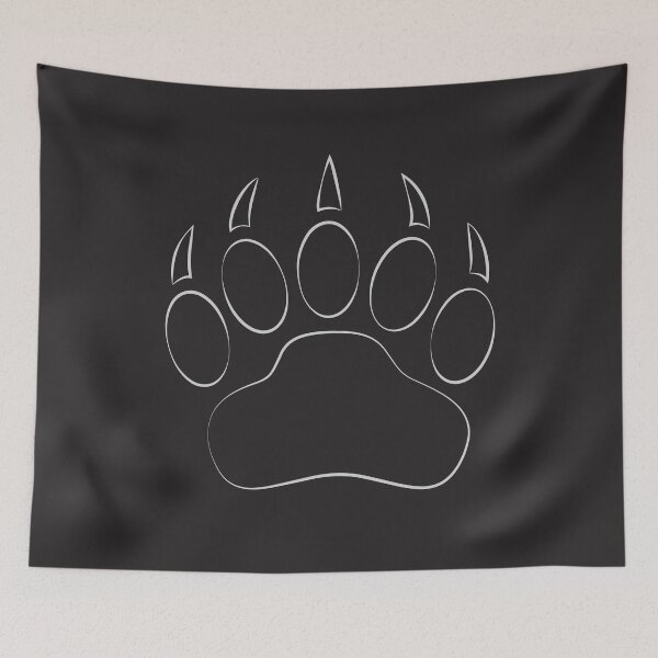 Item preview, Minimalist Bear Paw Print Outline Art designed and sold by cuttothechase09.