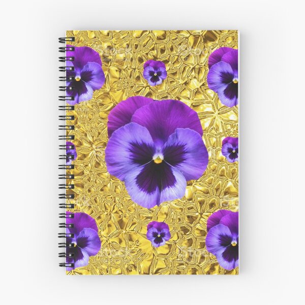 Item preview, RICH PURPLE PANSIES 0N A GOLD designed and sold by sharlesart.