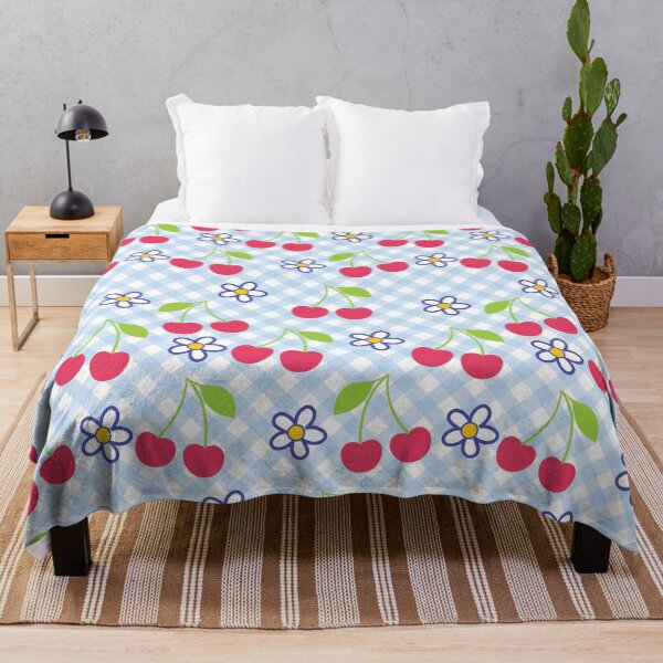Item preview, Cherry Daisy Gingham Pattern – Cute Retro Picnic Seamless Design designed and sold by Maussa Ivimas.