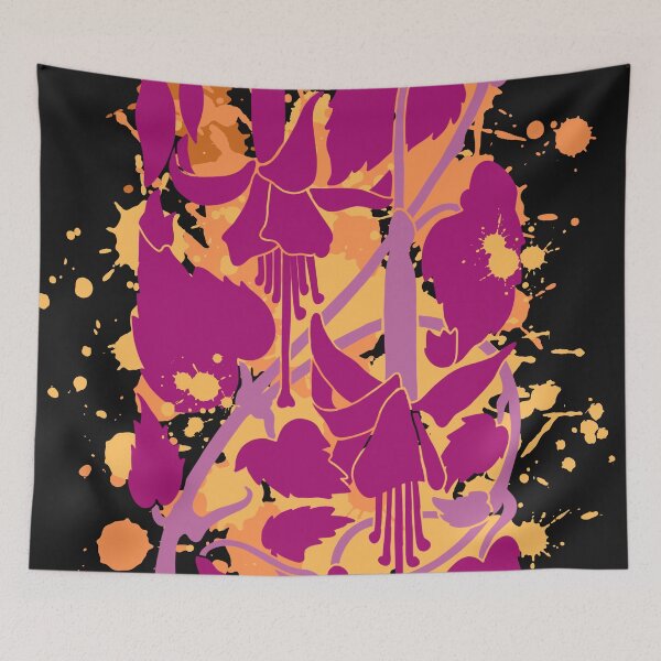 Item preview, Flowers Splash of Pink and Orange Colour Hot Pink Orange flowers pattern, designed and sold by Bert Englefield.