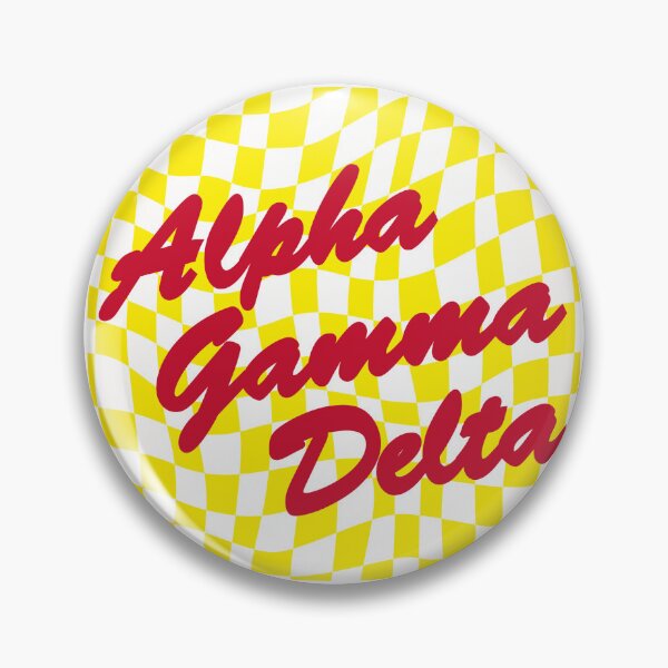 Item preview, Alpha Gam Square Yellow Check designed and sold by KLF Creative.