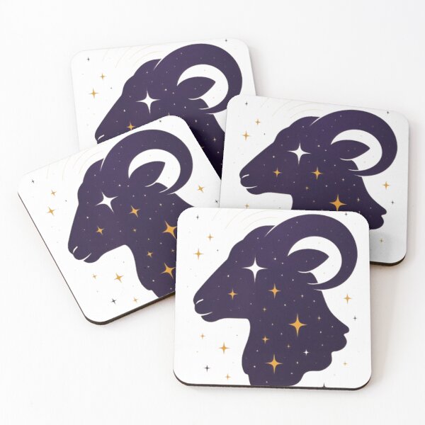 Item preview, goat  face silhouette with twinkling stars designed and sold by optimusprime39.