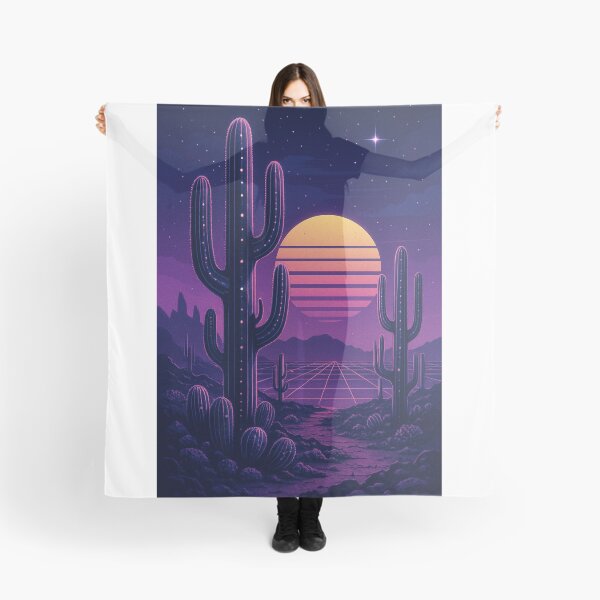 Artikelvorschau, Synth-Cactus Colony – Vaporwave Sci-Fi Desert Art with Neon Flora entworfen und verkauft von Domci.