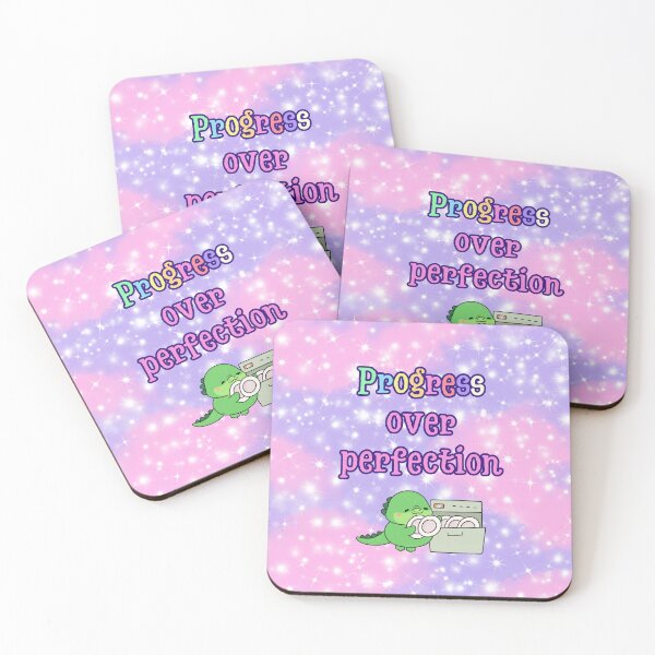 Item preview, Progress Over Perfection – Cute Dinosaur With Dishes designed and sold by MagicContOasis.