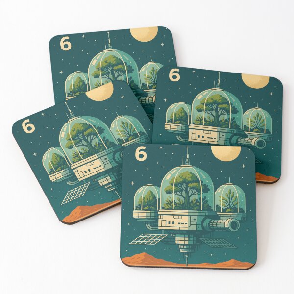 Item preview, Greenhouse Station 6 – Retro Sci-Fi Space Garden Illustration designed and sold by Domci.