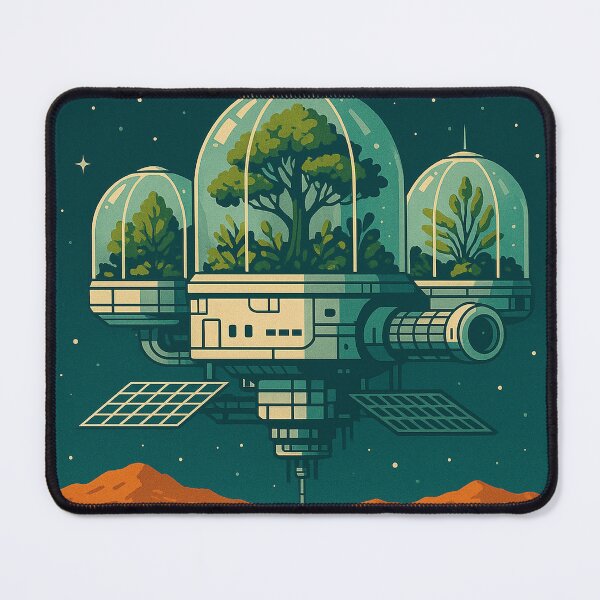 Item preview, Greenhouse Station 6 – Retro Sci-Fi Space Garden Illustration designed and sold by Domci.