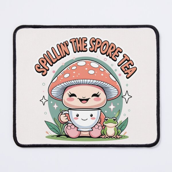 Item preview, Spillin’ the Spore Tea – Funny Gossip Mushroom Sticker designed and sold by modishwelt.
