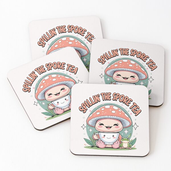 Item preview, Spillin’ the Spore Tea – Funny Gossip Mushroom Sticker designed and sold by modishwelt.