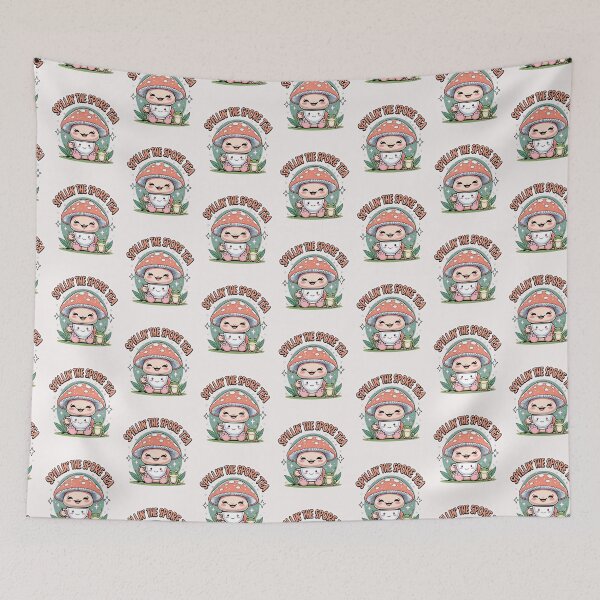 Item preview, Spillin’ the Spore Tea – Funny Gossip Mushroom Sticker designed and sold by modishwelt.