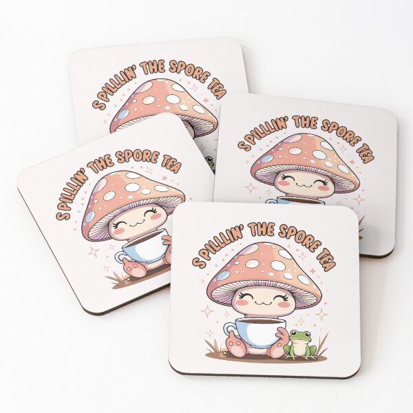 Item preview, Spillin’ the Spore Tea – Funny Gossip Mushroom Sticker version 2 designed and sold by modishwelt.