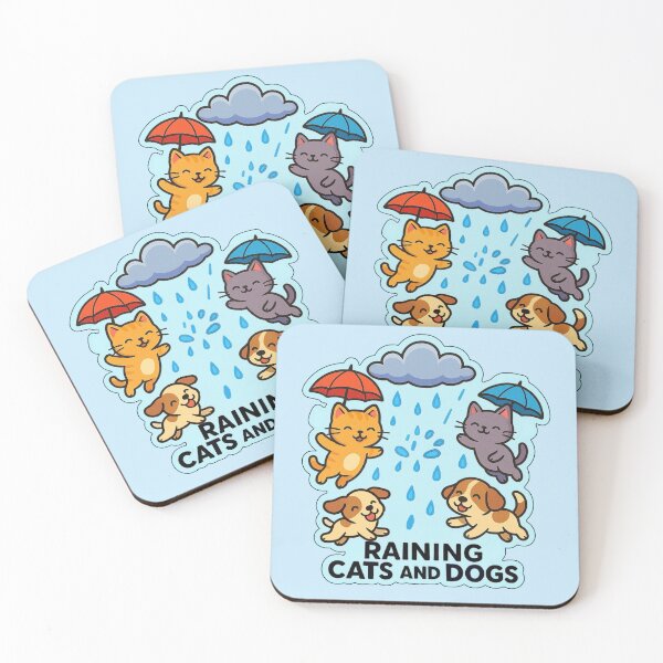 Item preview, Raining Cats and Dogs - Whimsical Weather Idiom designed and sold by Myra365Art.