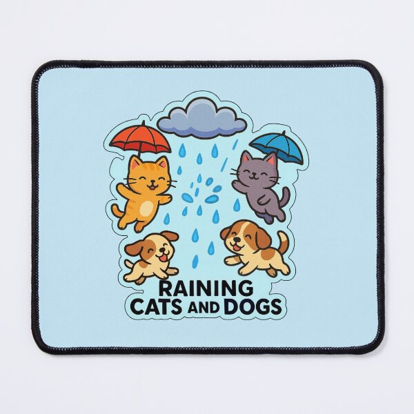 Item preview, Raining Cats and Dogs - Whimsical Weather Idiom designed and sold by Myra365Art.