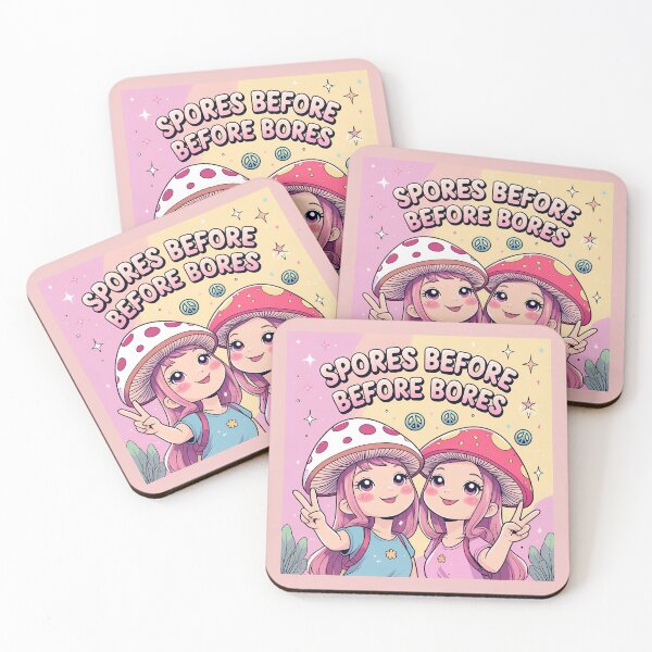 Item preview, Spores Before Bores – Kawaii Friendship Mushroom Sticker designed and sold by modishwelt.