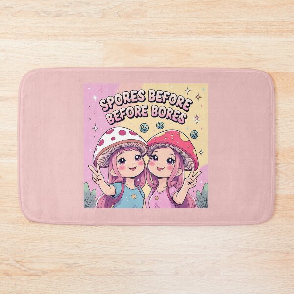 Item preview, Spores Before Bores – Kawaii Friendship Mushroom Sticker designed and sold by modishwelt.