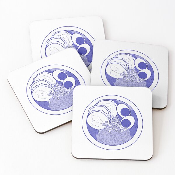 Item preview, Blue Wireframe Ramen – Cute Minimalist Illustration designed and sold by Mouyouu.