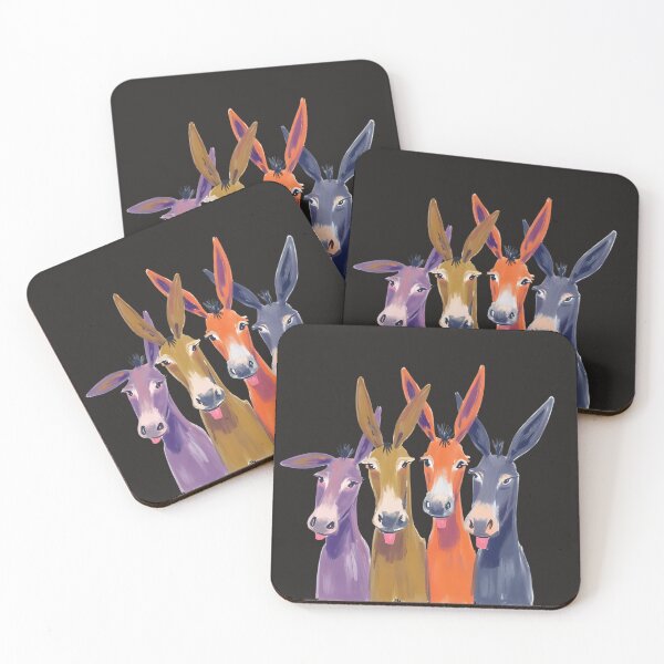 Item preview, Colorful Funny Donkey Gang Illustration – Quirky Farm Animal Art by Maziblu designed and sold by Mazieblu.