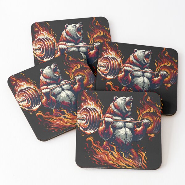 Item preview, Fiery Strength — Bear Powerlifting  designed and sold by AwesomeBeyondLimits.
