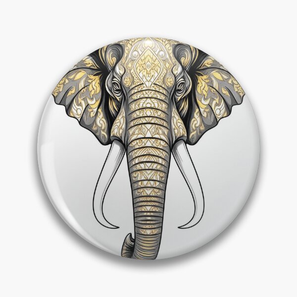 Item preview, Majestic Golden Thai Elephant Head Art | Intricate Traditional Design designed and sold by shikuldo7.