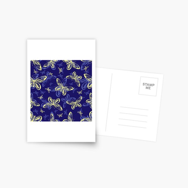 Item preview, blue butterfly with flowers classic design  designed and sold by anandsiva2703.