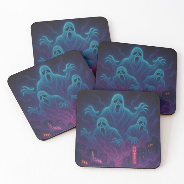 Item preview, Neon Fog Cyberspace Ghosts. Poster. designed and sold by JonelleTshirts.