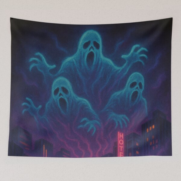 Item preview, Neon Fog Cyberspace Ghosts. Poster. designed and sold by JonelleTshirts.