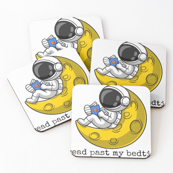 Item preview, "I Read Past My Bedtime" Book Lover Astronaut Reading on Crescent Moon designed and sold by holaitssher.