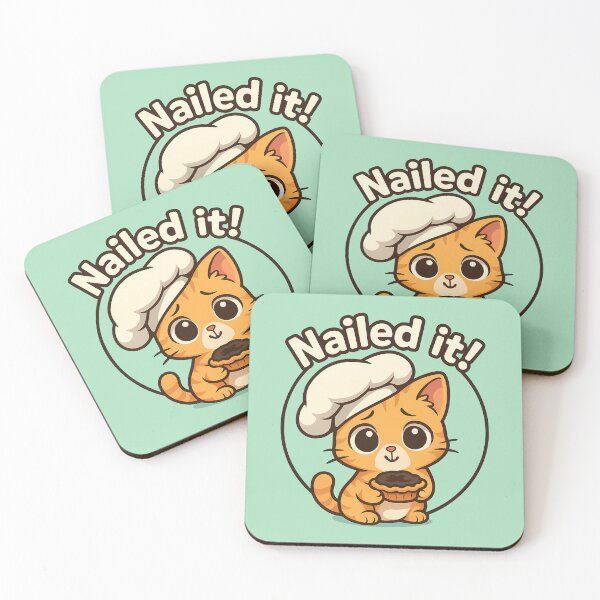 Item preview, Funny Baking Fail Cat Sticker designed and sold by Yuliya Brush.