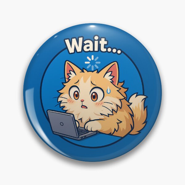 Item preview, Loading Cat Sticker Funny Wait designed and sold by Yuliya Brush.