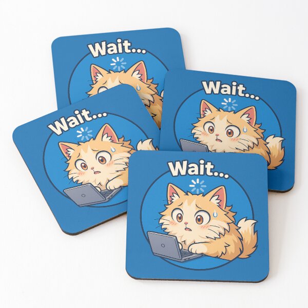 Item preview, Loading Cat Sticker Funny Wait designed and sold by Yuliya Brush.