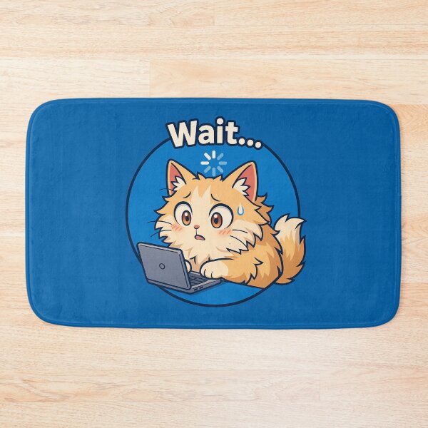 Item preview, Loading Cat Sticker Funny Wait designed and sold by Yuliya Brush.