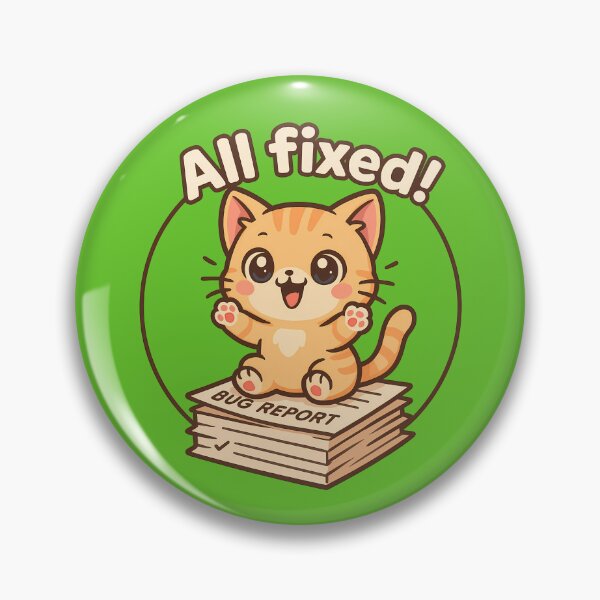 Item preview, Bug Fix Cat Sticker Cute designed and sold by Yuliya Brush.