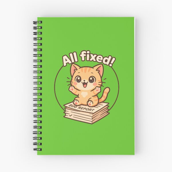 Item preview, Bug Fix Cat Sticker Cute designed and sold by Yuliya Brush.