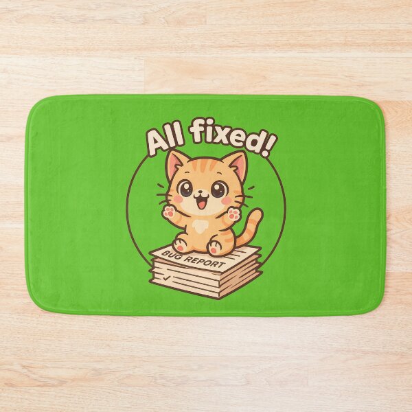 Item preview, Bug Fix Cat Sticker Cute designed and sold by Yuliya Brush.