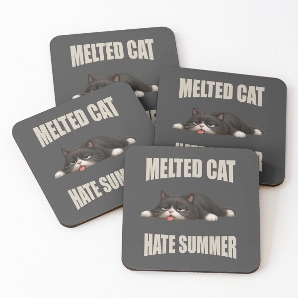 Item preview, Funny Melted Cat Who Hates Summer in Cartoon Style designed and sold by iamwonderkitty.