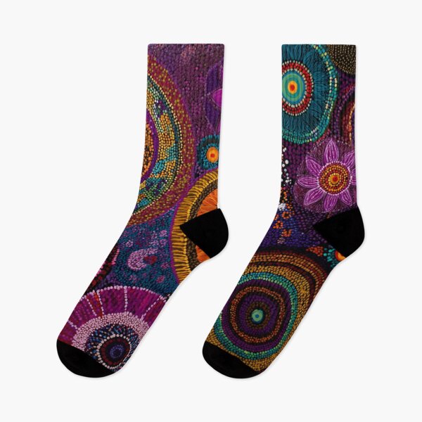 Item preview, Aboriginal Inspired Dot Art - Australian Various Wildflowers designed and sold by GrinGalore.
