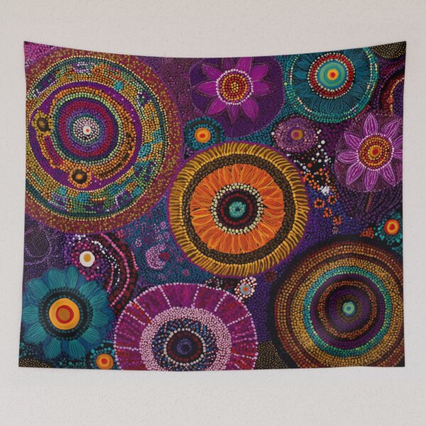 Item preview, Aboriginal Inspired Dot Art - Australian Various Wildflowers designed and sold by GrinGalore.