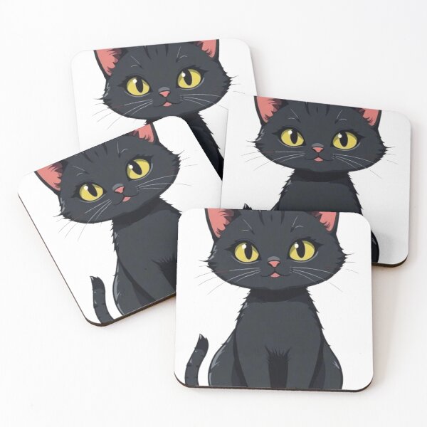 Item preview, a black cat with yellow eyes sitting down designed and sold by B.P.Fashion.