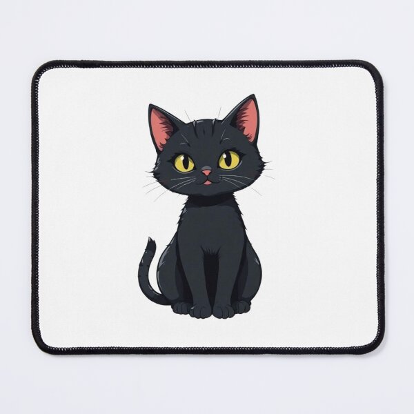 Item preview, a black cat with yellow eyes sitting down designed and sold by B.P.Fashion.