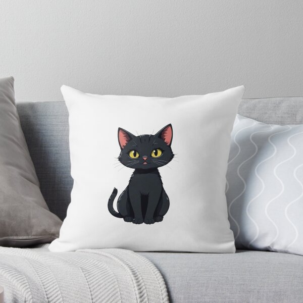 Item preview, a black cat with yellow eyes sitting down designed and sold by B.P.Fashion.