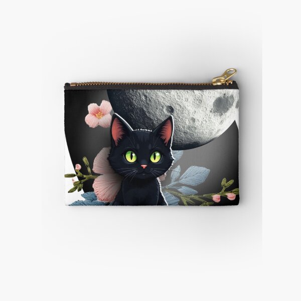 Item preview, a black cat sitting in front of a full moon,  designed and sold by B.P.Fashion.