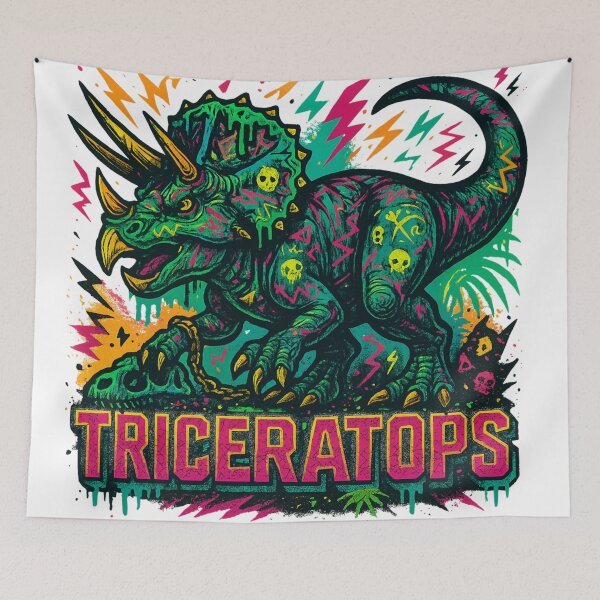Item preview, Triceratops Punk Graffiti Style designed and sold by JonelleTshirts.