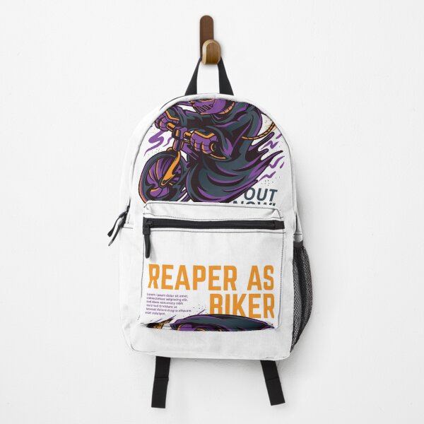Item preview, MADBOLD – Street Art PReaper As Biker – Cartoon Grim Reaper on Bicycle Graphic Designool Ball 8 Graphic with Smoke & Color Burst designed and sold by TeesHearts100.