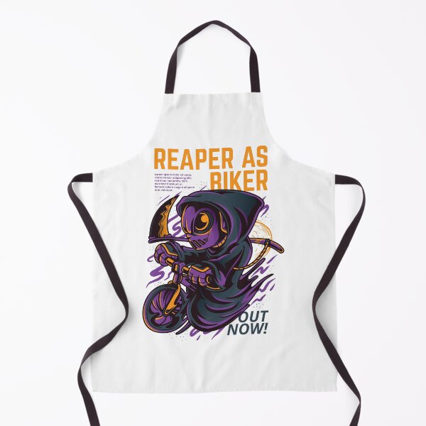 Item preview, MADBOLD – Street Art PReaper As Biker – Cartoon Grim Reaper on Bicycle Graphic Designool Ball 8 Graphic with Smoke & Color Burst designed and sold by TeesHearts100.