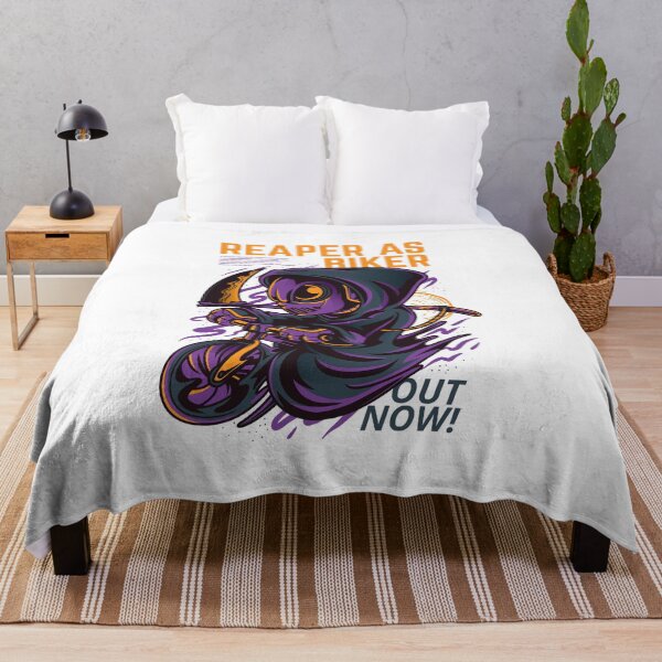 Item preview, MADBOLD – Street Art PReaper As Biker – Cartoon Grim Reaper on Bicycle Graphic Designool Ball 8 Graphic with Smoke & Color Burst designed and sold by TeesHearts100.