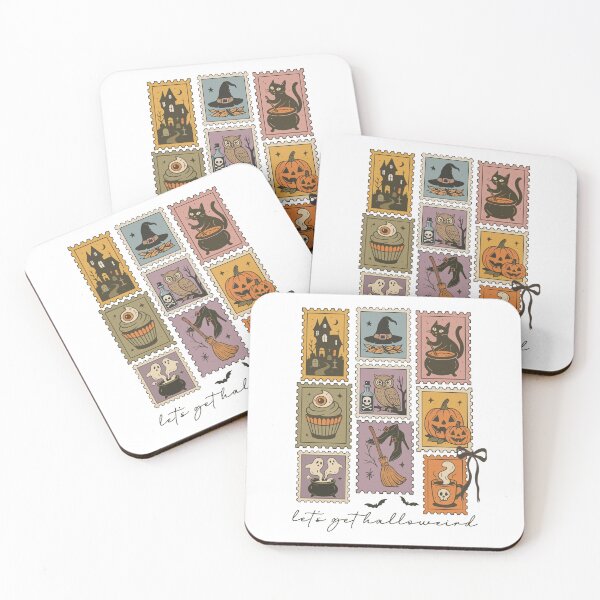 Item preview, Let's Get Halloweird Halloween Vintage Themed Stamp designed and sold by Artifyo.