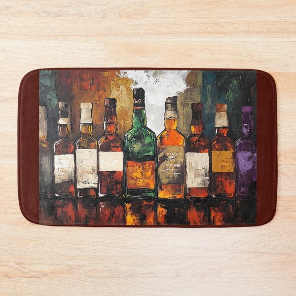 Item preview, Celebrate the Spirit of Vibrance - Colorful Liquor Bottles Reflecting Warmth and Richness designed and sold by OlfactoART Studio.