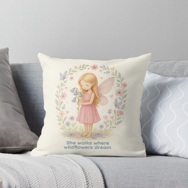 Item preview, She Walks Where Wildflowers Dream - Fairy in Flower Garland designed and sold by FunscapeHQ.