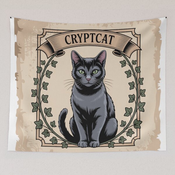Item preview, CryptCat – Vintage Occult Black Cat Illustration designed and sold by bimumonji.