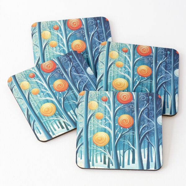 Item preview, Whimsical Winter Forest – Colorful Fantasy Tree Illustration designed and sold by StudioDina.